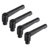 sourcing map 4pcs Clamping Lever Adjustable Handles M4 Metric Female Thread Level Handle Hand Knobs Quick Release Black for Lathe Machinery