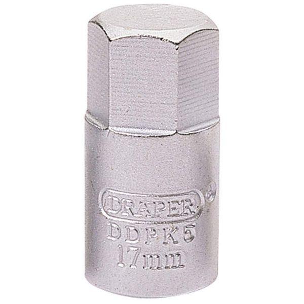 Draper 38323 Hexagon Drain Plug Key, 3/8" Square Drive, 17mm , Blue