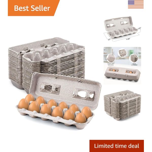 25 Piece Recycled Pulp Beige Egg Carton | Strong, Sturdy | Storing Extra Eggs