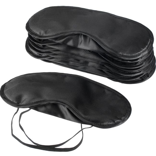 10 Pack Eye Mask Shade Cover Blindfold Travel Sleep Cover with Nose Pad, Black