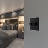 BG Electrical Intelligent Double Wall Dimmer Switch, 2 Way, Screwless Front Plate, Evolve, Matt Black, 200W, PCDMB82B