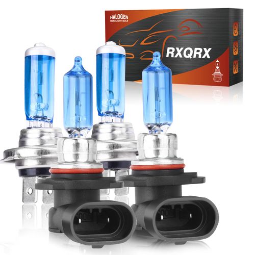 RXQRX Fit for Hyundai Elantra 2014 2015 2016(with Projector) & 2017 2018 9005 HB3 / H7 Halogen Headlight Bulbs,12V 55W / 65W, High/Low Beam, 6000K White, 10000lm, Plug And Play, 4-Pack