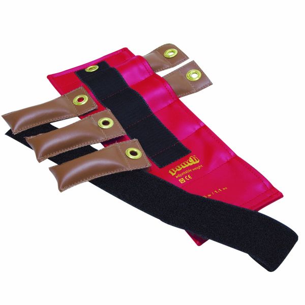 Fabrication Enterprices Pouch Variable Wrist and Ankle Weight - 2.5 lb, 5 x 0.5 lb inserts - Red
