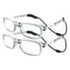 Loopies Magnetic Reading Glasses. Unisex, Adjustable, Foldable, Front Connecting, UVA, Scratch Resistant, Case & Cloth (Grey, +2.00)