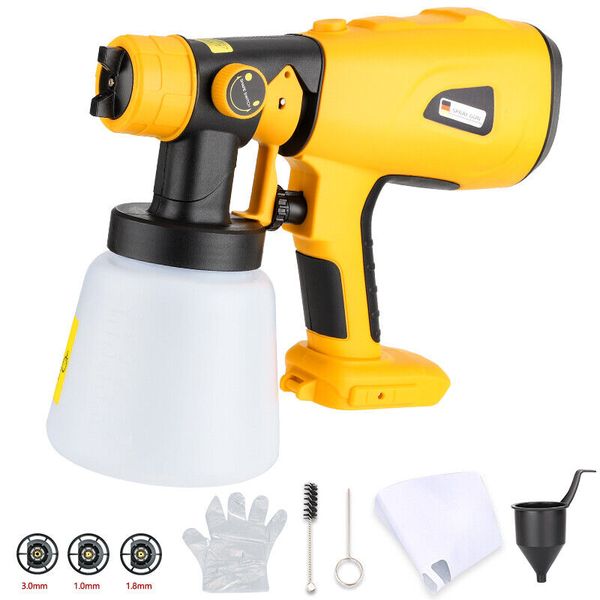 800ML Electric Spray Gun for Dewalt 20V Li-ion Battery Cordless Paint Sprayer US