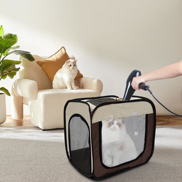 Pet Dog Cat Drying Box | Anti-Hair Flying | Portable Foldable Cat Drying Room US