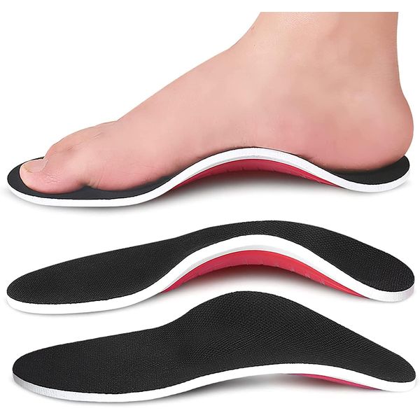 Plantar Fasciitis Relief Arch Support Shoe Inserts Insoles for Flat Feet for Men and Women, Orthotic Feet Heel Pain Shock Absorption Comfortable Insoles, Arch Support Insoles for Flat Feet (Small)