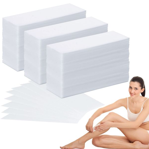 Wax Strips for Hair Removal, 300 Pieces SEPGLITTER 1.6 x 3.9 Inch Non Woven Waxing Strips Face Wax Paper Strips for Women Facial Body Arms Legs Hair Cleaning and Remover