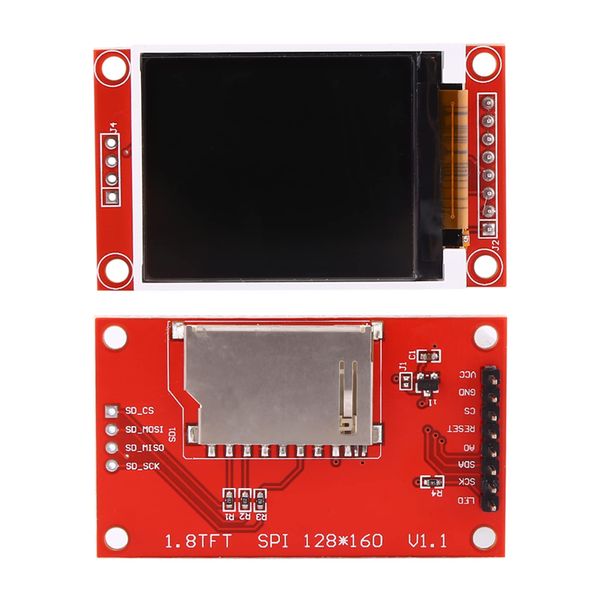 51/AVR/STM32/ARM 8/16-bit 1.8" SPI LCD Module ST7735 White SD Card Support