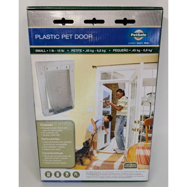 PetSafe Small Plastic Dog Pet Door Flap White Dog Cat Small 1-15 Lbs Paintable