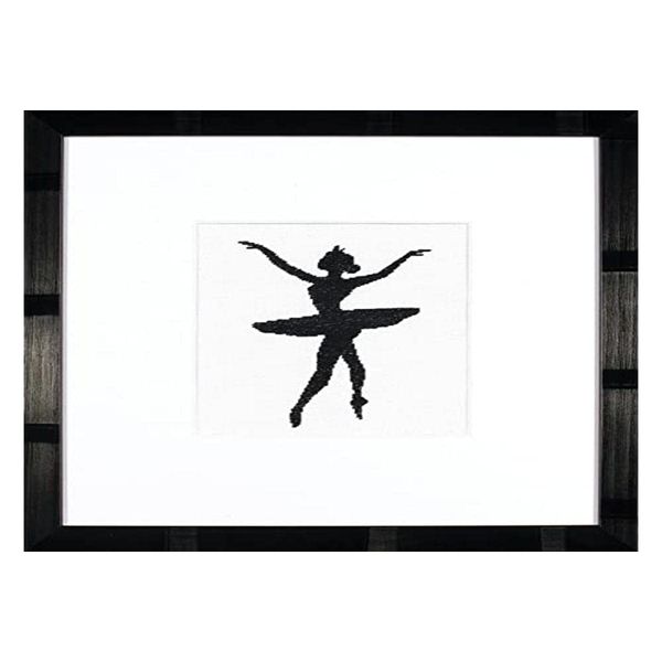 Lanarte Counted Cross Stitch Kit: Ballet Silhouette 3, Evenweave, Multicoloured, 19.6 x 1.4 x 1 cm