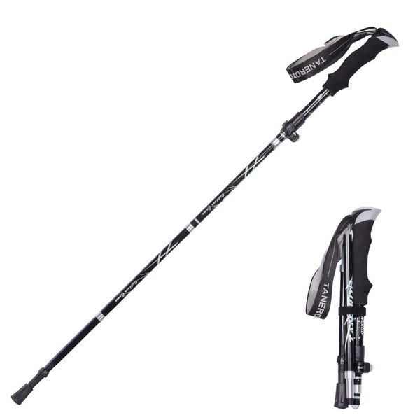 Upgrade Trekking Pole,Ultralight Aluminium Alloy Foldable, Anti Shock Walking/Camping （1 Pack，Black）