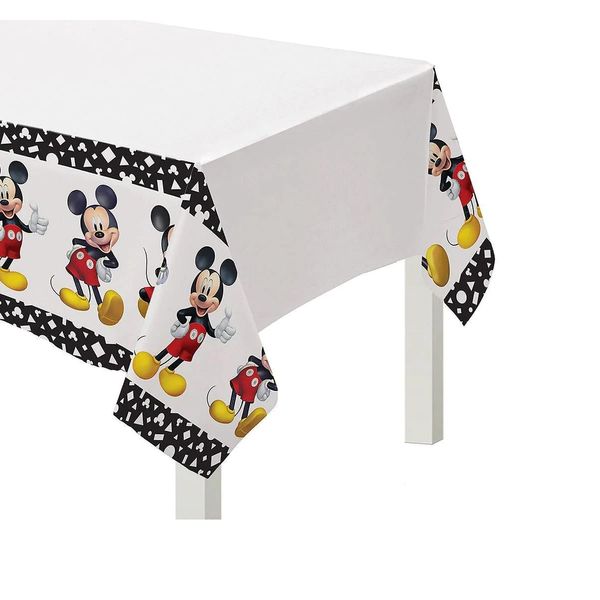 Mickey Mouse Forever Plastic Table Cover - 54" x 96" (1 Pc) - Multicolor Rectangular Tablecloth for Kids Birthday & Party