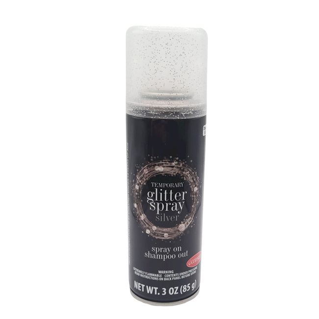 SILVER GLITTER Spray on Hair Color 3 oz GoodMark (Silver Glitter)