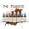 M - 7Ink Seven Colors Liquid Pigment Ink for Eyebrow Tattoo - Permanent Makeup Microblading Supplies Kit - Machine Use - Microshading - No Mixing Professionals Only -10ml (Single, Brown)
