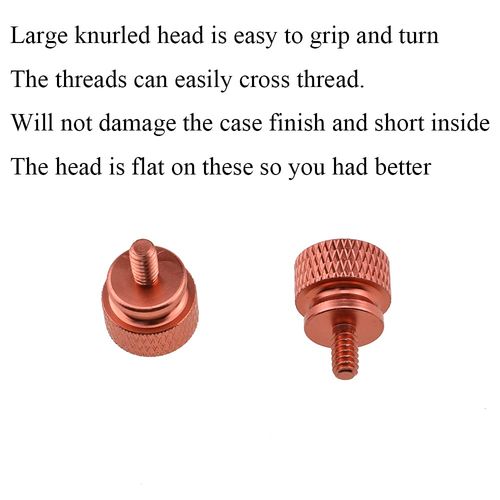 Hahiyo Anodized Aluminum Thumbscrews 6#-32 Thread Size Large Knurled Head Cage Mounts Hand Tighten Easy to Grip and Turn Not Damage Inside Sturdy for Computer Case PCI Slot Motherboard Orange 10pcs