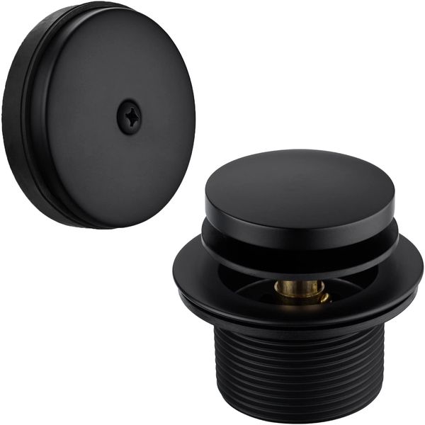 BESTILL Tip-Toe Bathtub Drain Kit and Overflow Plate, Matte Black