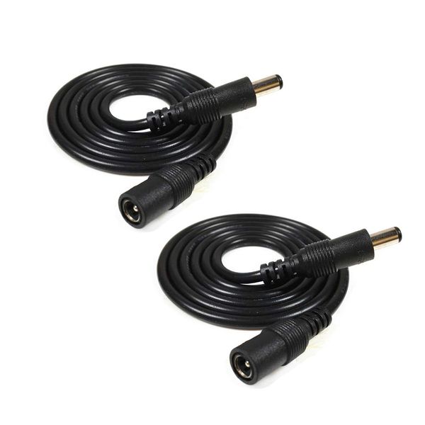 2pcs/pack 1m/3.28ft black 2.1mm x 5.5mm DC Plug Extension Cable for Power Adapter, 12v dc extension,2.1mm extension ,22AWG