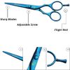 Wishbeauty Professional Hairdressing Scissors - 5.5 inch Hair Scissors for Women & Men - Barber Scissors for Hair Cutting - Sharp Scissor Blades - RightHand Hairdressers Scissors for Salon (Blue)
