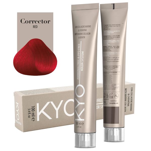 Kyo Hair Color 100 ml - Ammoniakfreie Haarfarbe angereichert mit Keratin und Meereskollagen (Korrektur rot)