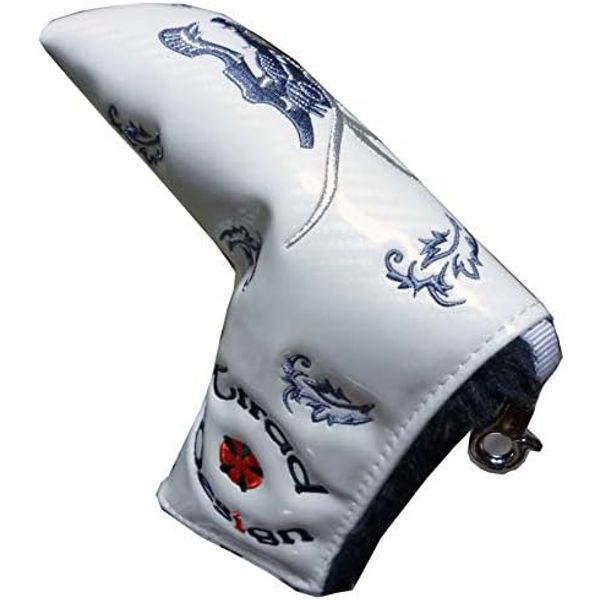 Dragon Dragon Pin Magnetic Golf Putter Cover (White, Blade Type)