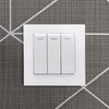 RETROTOUCH Crystal Triple Light Switch, White Glass, 2-Way, 10AX