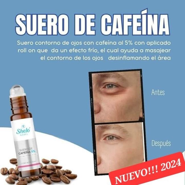 SHELONABEL Suero 5% cafeína rodillo debajo de los ojos -ojeras e hinchazon NEW!!