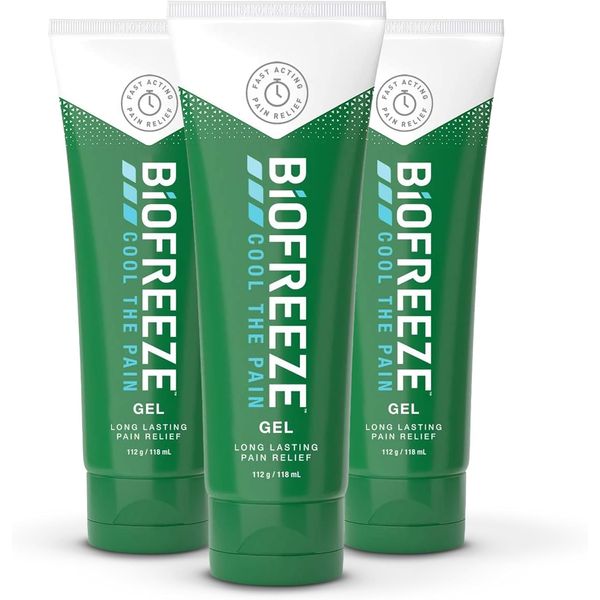 Biofreeze Pain Relief Gel, 118ml X 3, Muscle Rub Pain Relief, Cools, Soothes, Back Pain, Neck Pain, Arthritis , Fast Acting, Long Lasting, Muscles, Bones And Joints, Pain and Fever