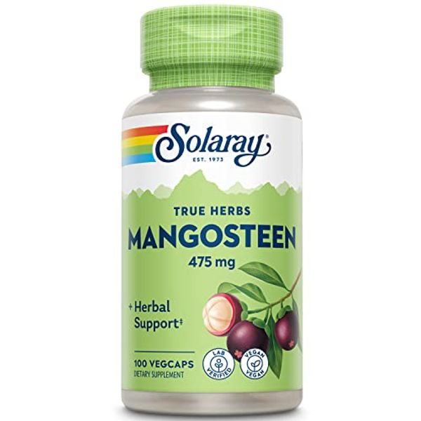 Solaray Mangosteen Fruit 475mg | Whole Herb | Antioxidant & Immune Support Supplement w/ Phytonutrients, Polyphenols, Flavonoids, & More | 100ct