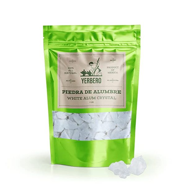 Yerbero - Alum Stone Block 1 LB (453gr) | White Alum Crystal Rock | Piedra De Alumbre Natural | Natural Deodorant & Antiperspirant | Shaving Stone.