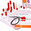 Junior Learning: Mathcubes - Bead Strings - 30 Activity Set, Build & Learn, Beads & Boards Hands On Math, Developmental & Education Set, Kids Ages 4+