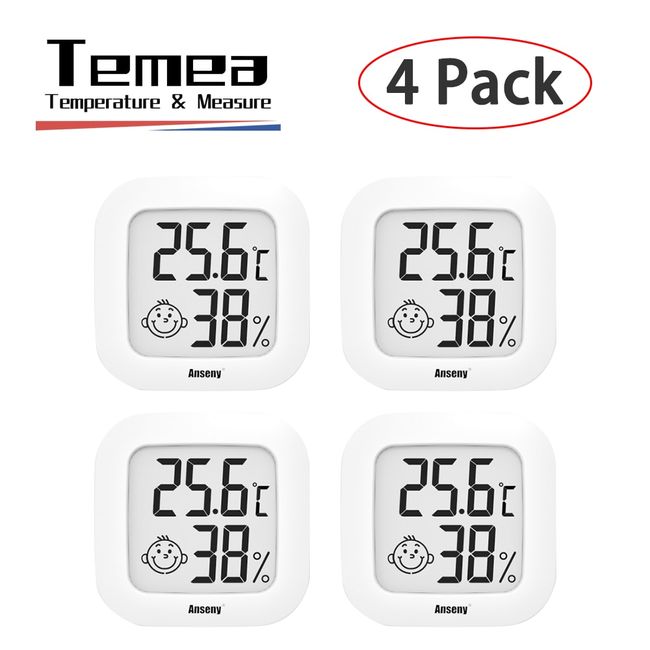 2-pack Mini Digital Hygrometer Thermometer Gauge With Probe Lcd