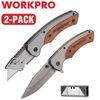 WORKPRO 2PK Folding Utility Knife EDC Pocket Knife Box Cutter Quick-Change Blade