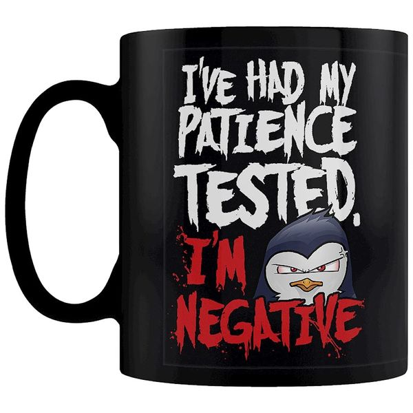 Psycho Penguin Patience Tea and Coffee Mug Black