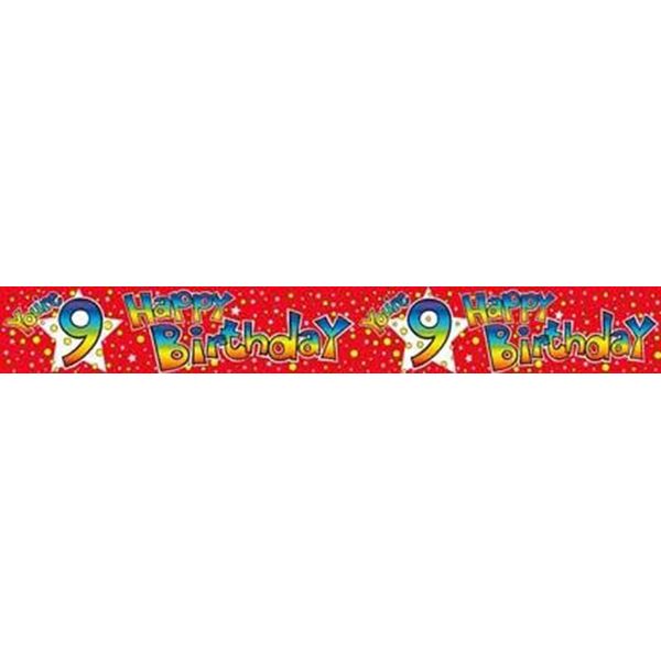 Expression Factory 9th Birthday Banner (One Size) (Red/Multicoloured)