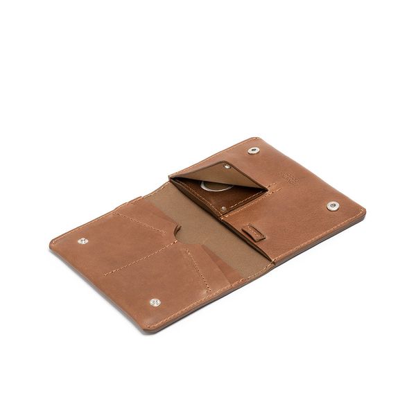 Leather AirTag Travel Wallet - Brown