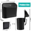 Portable Trash Can Garbage Bin With Lid Leak Proof Interior For Car Home Office