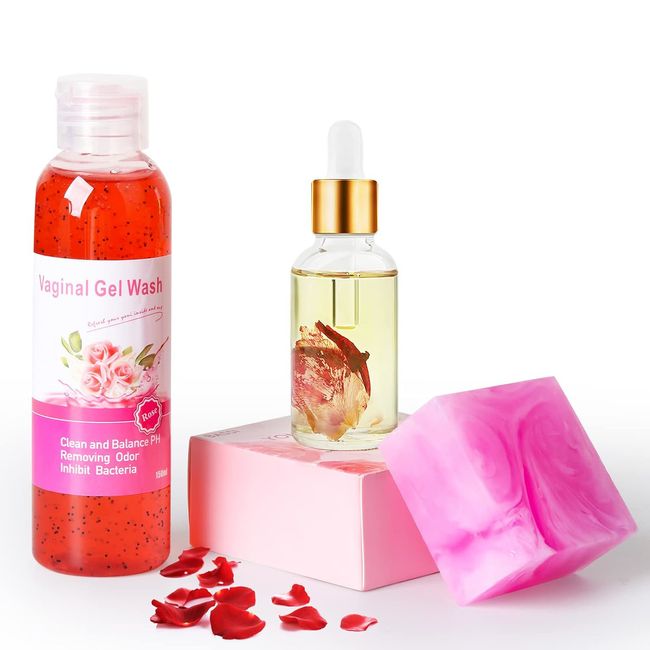 Feminine Wash & Yoni Oil & Yoni Soap Set for Women, Yoni Wash for Vaginal Ph 1 &