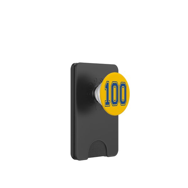 Number 100 in Blue PopSockets PopWallet for MagSafe