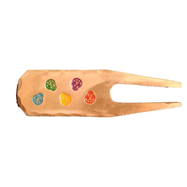 Dancing Sugar Skull Hand Stamped Forged Copper Golf Divot Tool by Sunfish