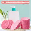 ZOCONE 70 PCS Face Sponges for Cleansing Exfoliating, 60mm/2.4In Natural Wood Pulp Cotton Face Sponges Reusable Compressed Facial Sponge, for Makeup Removal Face Wash Cleansing Skin Clean(Pink)