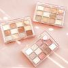 Jill Leen. HT04 Shining Mini Eyeshadow Palette, 12 Colors, Fine Glitter, High Color, High Adhesion, Compact