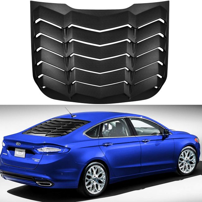 Rear Window Louver Matte Black ABS Windshield Sun Shade Cover in GT Lambo Style for The 2013-2020 Ford Fusion Models