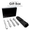 BUNMO Utensils for Elderly, Arthritis, Weak Hand Grip & Handicapped - Convenient Travel Pouch - for Tremors and Parkinsons Patients - Stainless Steel - Eat Independently - Weighted 4 Piece Set