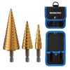 WORKPRO 3PC Step Drill Bit Set 1/4" Hex Shank Titanium Coated Drill Bits Metric
