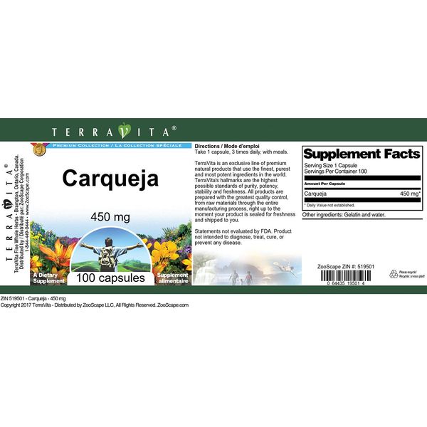 Carqueja - 450 mg (100 Capsules, ZIN: 519501) - 3 Pack