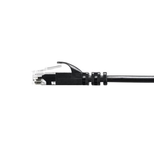 Sanwa Supply LA-SL6-03BK Category 6 Ultra Thin LAN Cable, 9.8 ft (3 m), Black