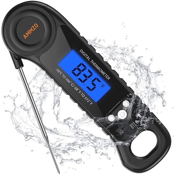 Digital Meat Thermometer for Grilling, Instant Read Food Thermometer Waterpro...