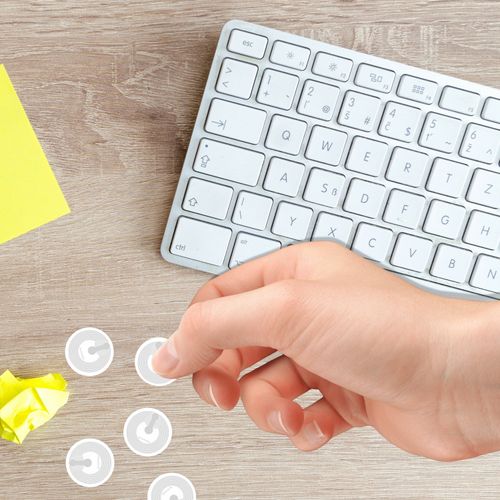 NFC Tag Sticker (Pack of 10) Compatible with Apple iPhone Short Commands iOS App / Homekit & Android Smartphone Apps NTAG Memory Chip RFID Tags Sticker
