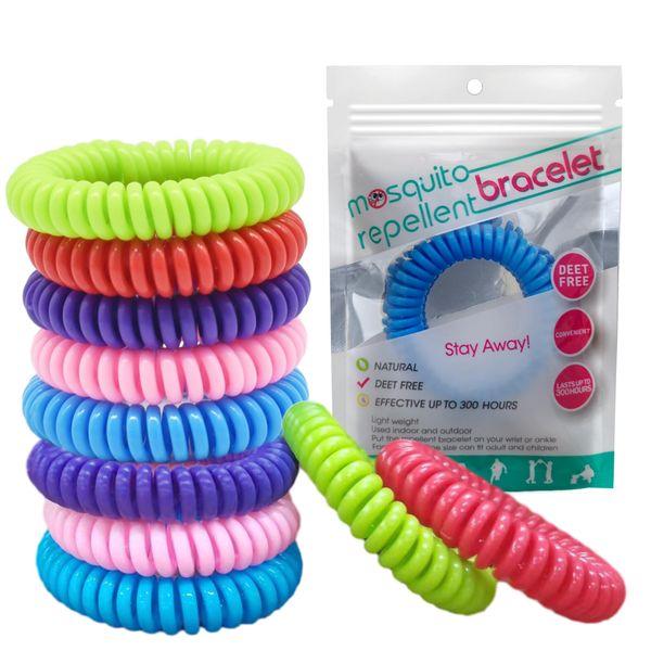 10 Pcs Mosquito Repellent Bracelet, Mosquito Bands, Mosquito Repellent Bands, for Camping to Repel Mosquitoes and Insects, Comes with 12 Pieces of Mosquito Mosquito Repellent Patches